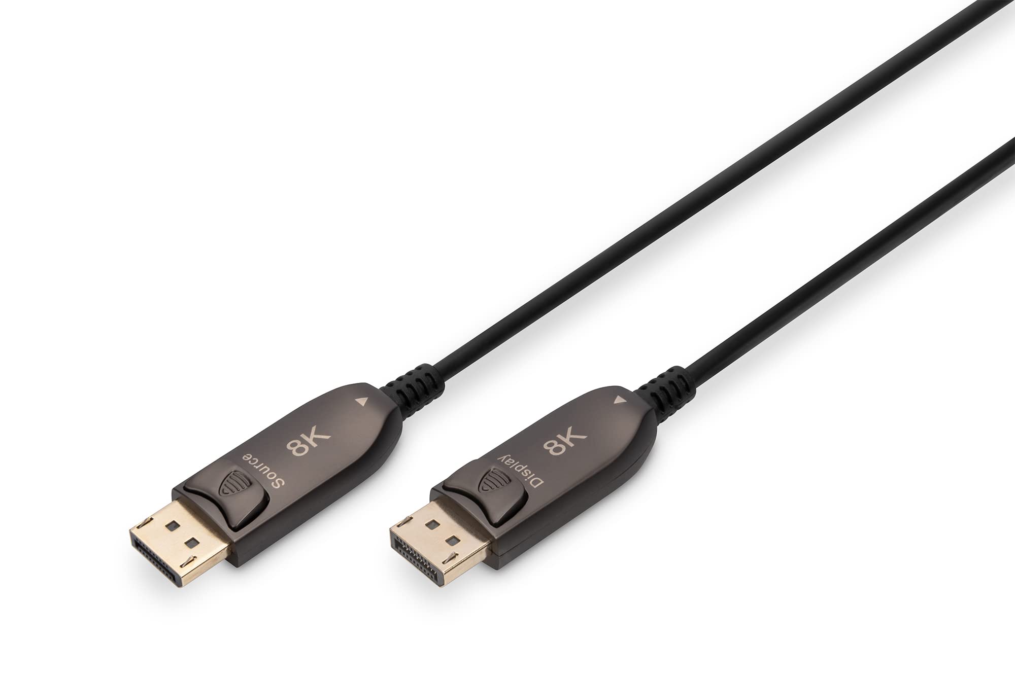 DIGITUS DisplayPort AOC Hybrid fibre optic cable - Displayport 1.4-8k/60Hz - UHD-II - gold-plat
