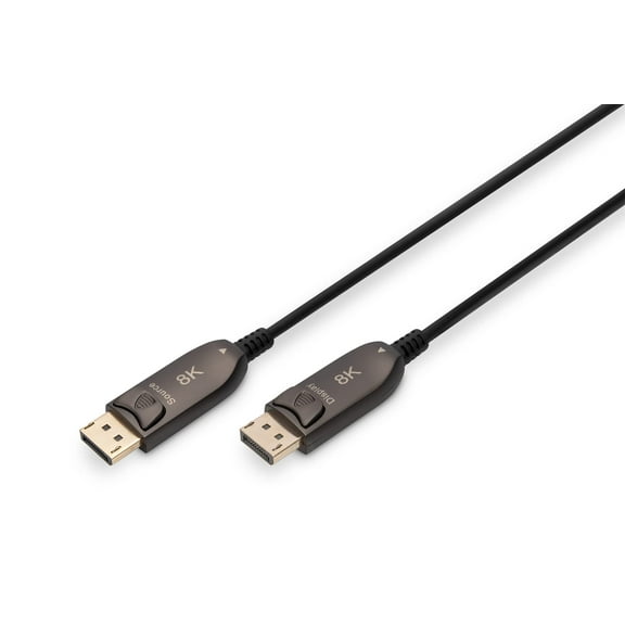 DIGITUS DisplayPort AOC Hybrid fibre optic cable - Displayport 1.4-8k/60Hz - UHD-II - gold-plat