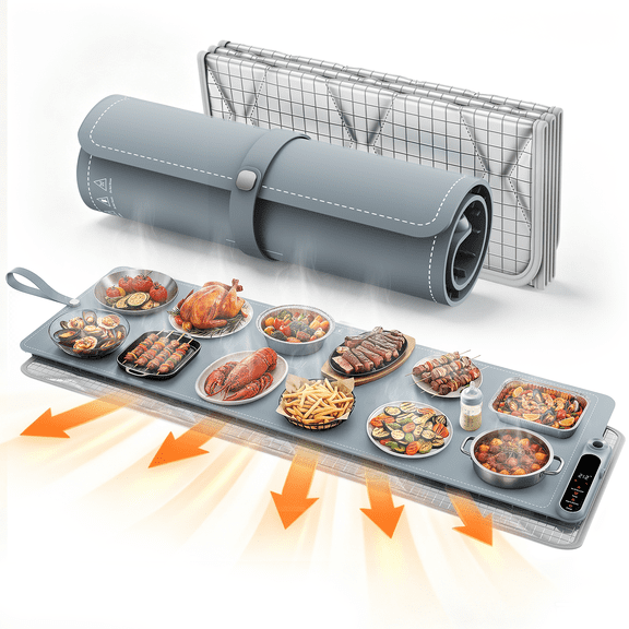 DIGIX Food Warming Mat 45''x15'' 8s Fast Full-Surface Heat 7 Temps 6H Timer Child Lock