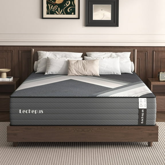 DIGLANT 10 Inch Cal King Medium Firm Hybrid Mattress Bed in a Box, Memory Foam with Pocket Springs for Supportive & Pressure Relief with Soft Fabric,California King mattress in Box