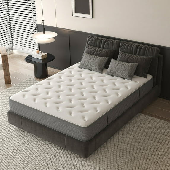 DIGLANT 10Inch Supportive Memory Foam with Medium Firm Feel, Full Size Individual Pocket Springs Hybrid Mattress Bed in Box, Durable Support & Pressure Relief, CertiPUR-US Certified
