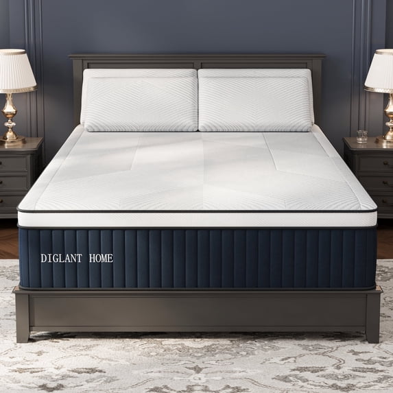 DIGLANT 14Inch Cal King Hybrid Soft Medium Plush Memory Foam Mattress, California King Size Mattress with 7-Zone Pocket Springs, Mattress in a Box for Pressure Relief, CertiPUR-US Certified