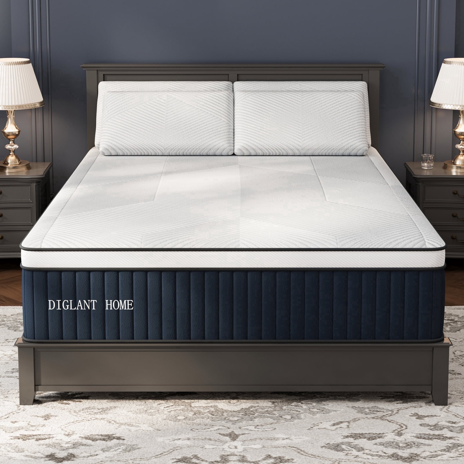 DIGLANT 14Inch Full Hybrid Soft Medium Plush Memory Foam Mattress, Full Size Mattress with 7-Zone Pocket Springs, Mattress in a Box for Pressure Relief, CertiPUR-US Certified