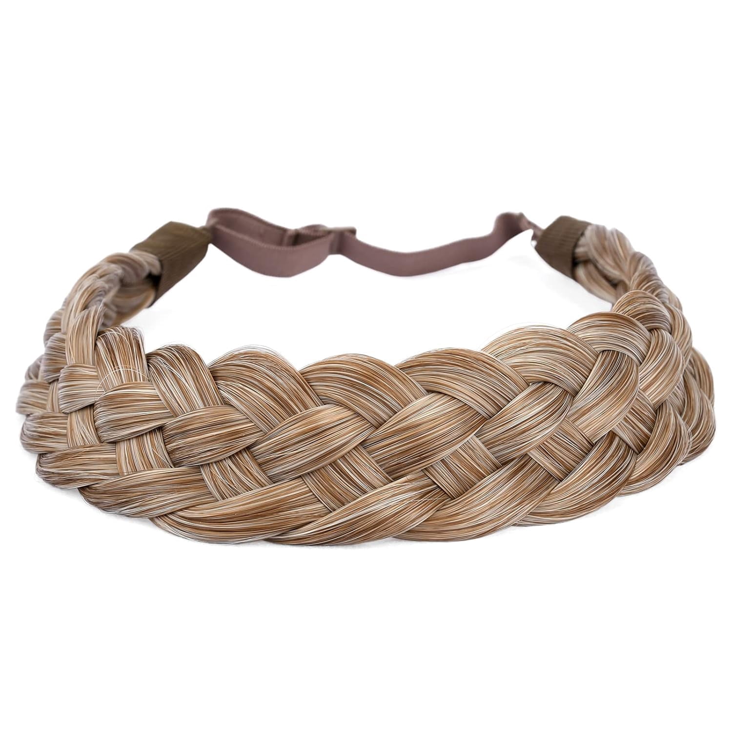 TOECWEGR Extensions haarband haarbanden vlecht gevlochten Classic Chunky Wide Plaited Wedding Fluffy Braids pruik vrouwen meisjes schoonheidsverzorging (natuurlijk zwart A01