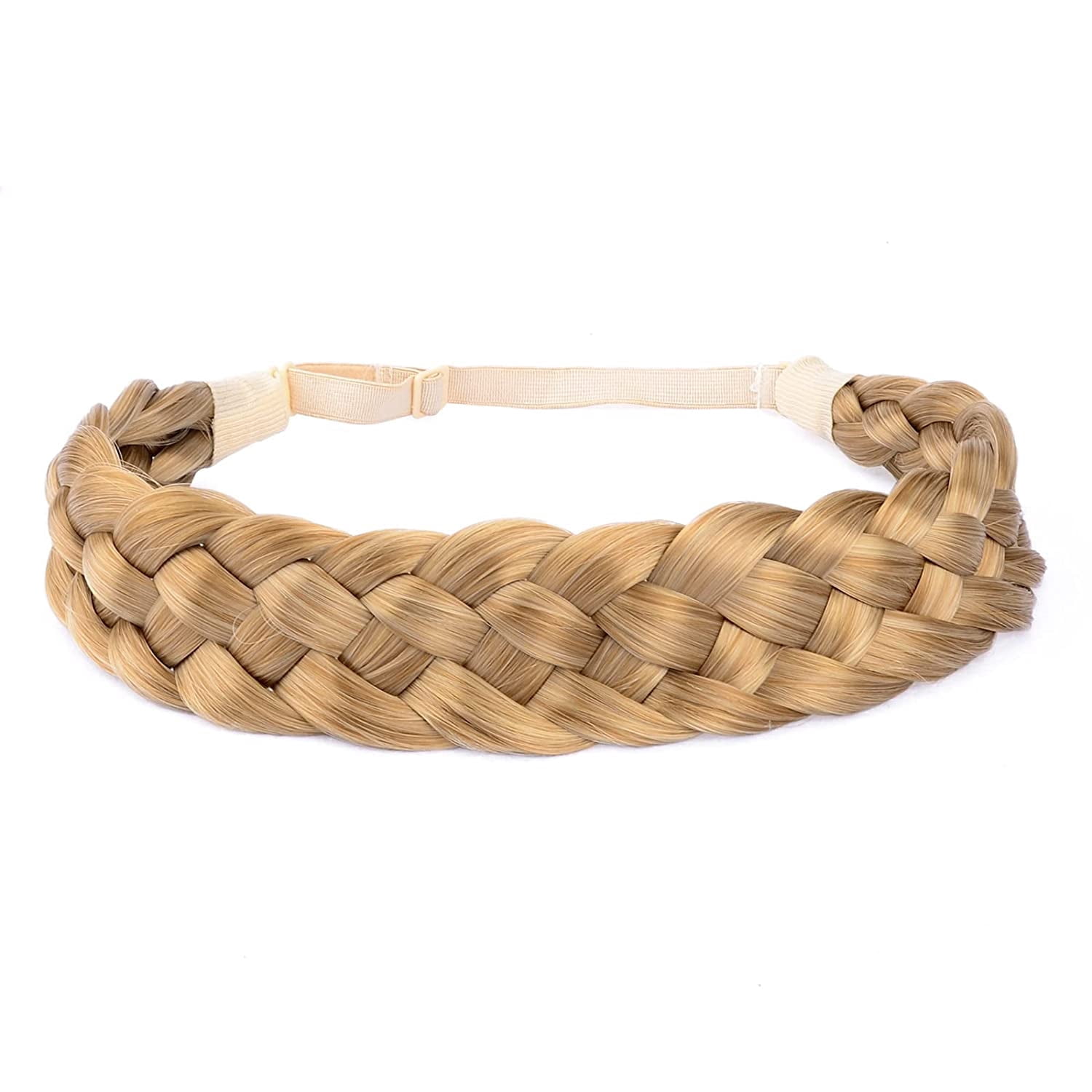 Synthetic Hair Headband Blonde Braided Chunky Stretch Hairpiece for Women Wide Messy Braided Headband With Synthetic Hair Plaited  main image 2