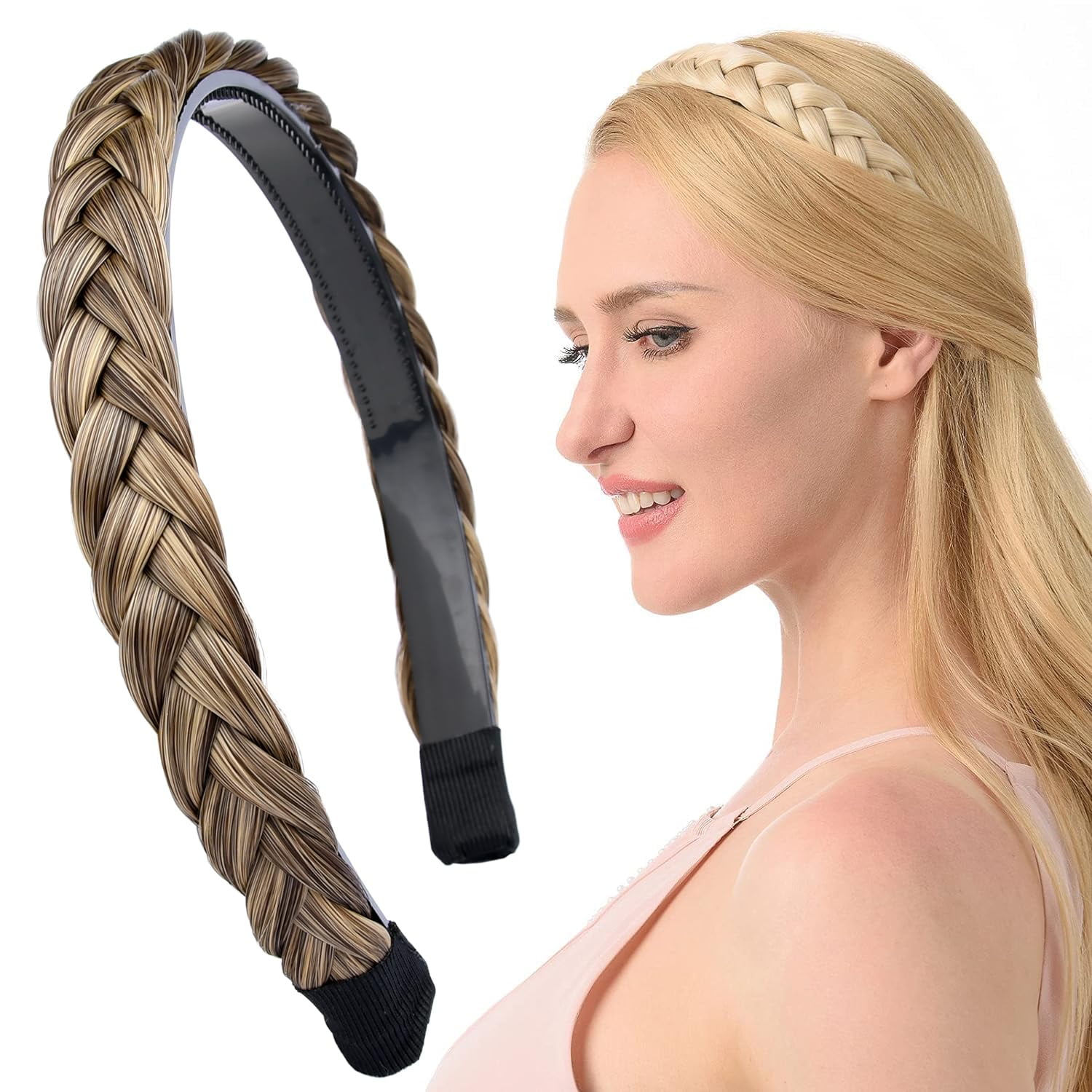DIGUAN Headband Synthetic Hair Plaited Headband Braid Braided With ...
