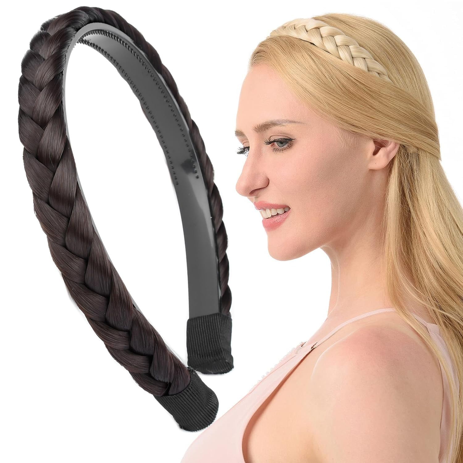 DIGUAN Headband Synthetic Hair Plaited Headband Braid Braided With ...