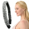thumbnail image 1 of DIGUAN Headband Synthetic Hair Plaited Headband Braid Braided With Teeth Hair Band Accessories for Women Girl Width 1 Inch (Salt/Pepper), 1 of 7