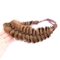 thumbnail image 1 of DIGUAN Messy Wide 2 Strands Synthetic Hair Braided Headband Classic Chunky Plaited Braids Elastic Stretch Hairpiece (Medium Brown), 1 of 4