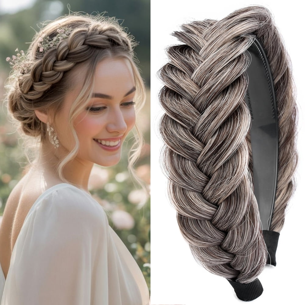 DIGUAN Wide Messy Braided Headband With Teeth Synthetic Hair Plaited ...