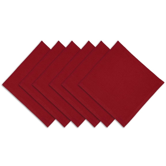 DII 100% Cotton Christmas Cloth Napkins, Oversized 20x20" Dinner Napkins, For Basic Everyday Use, Banquets, Weddings, Events, or Family Gatherings - Set of 6, Red Pepper