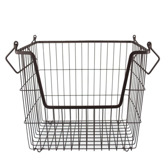 Contemporary Home Living 13" Bronze Contemporary Large Rectangular Metal Basket