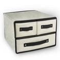thumbnail image 1 of DII 12" 3-drawer Modern Plastic Damask Closet Storage in Beige, 1 of 5