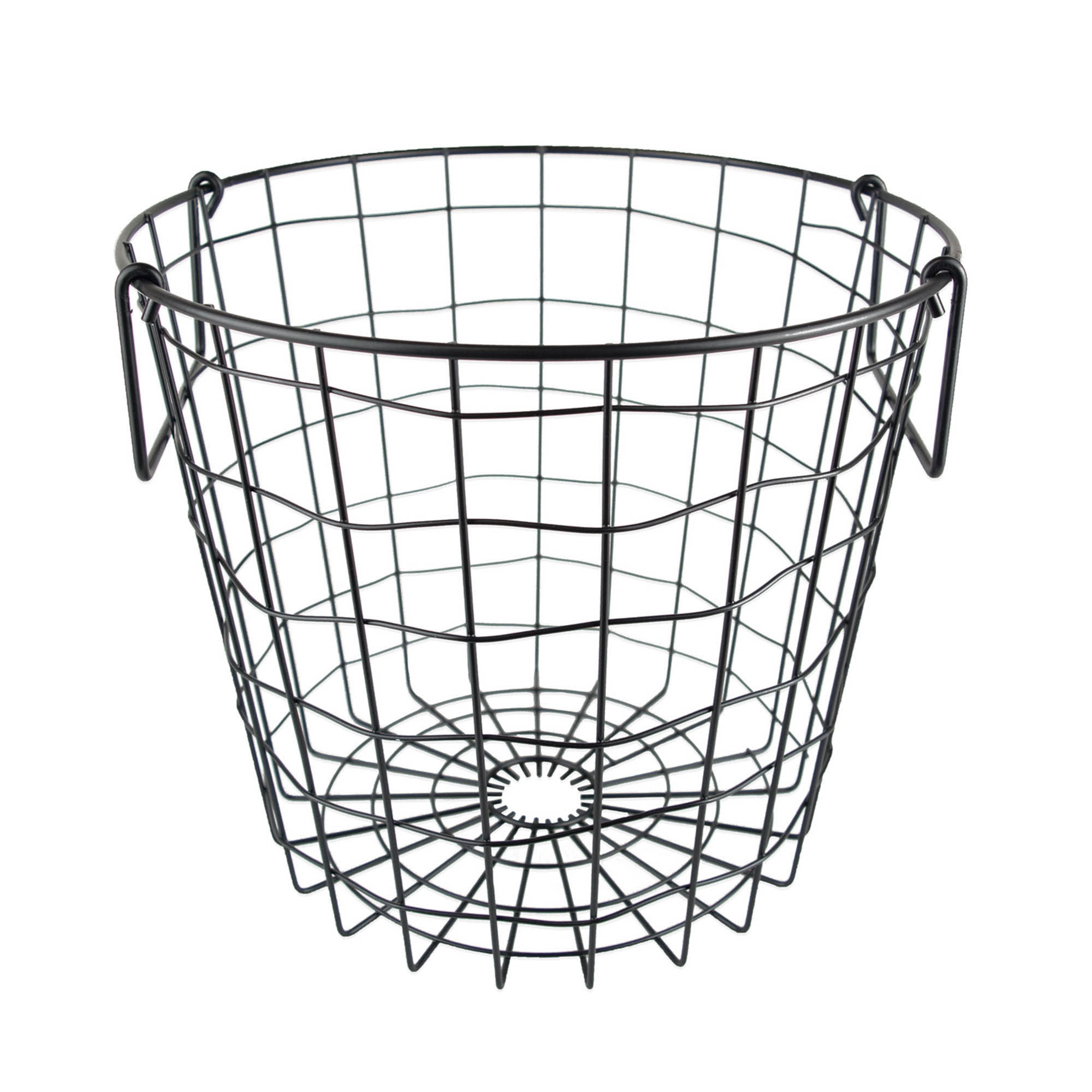 DII 12x12" Round Modern Metal Small Sturdy Design Basket in Black