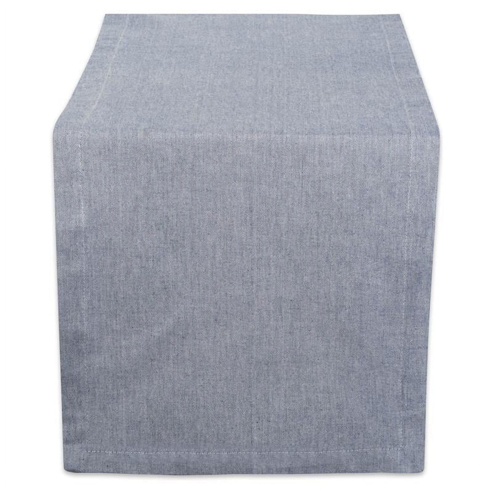 Blue Chambray Cotton Table Runner 14x108"