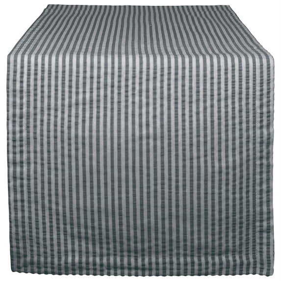 DII 14x108" Modern Cotton Mineral Seersucker Table Runner in Gray