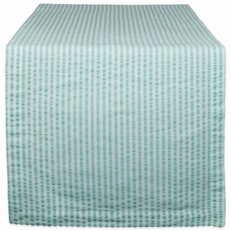 Design Imports CAMZ38945 14 x 108 in. Aqua Seersucker Table Runner