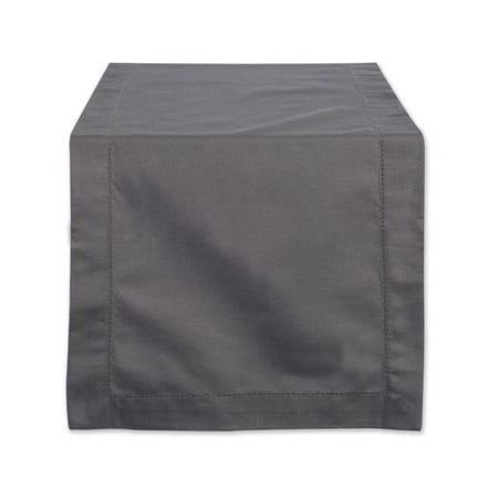 DII 14x72" Modern Cotton Decorative Hemstitch Table Runner in Gray