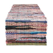 DII 14x72 Modern Recycled Cotton Yarn Chindi Rag Table Runner in Multi-Color