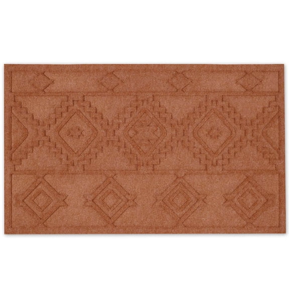 Contemporary Home Living Aztec Pattern Rectangular Doormat - 18" x 30" - Copper Brown