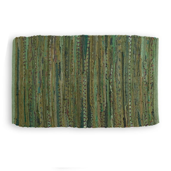 DII Multi Olive Green Rag Rug 19.5x31.5"