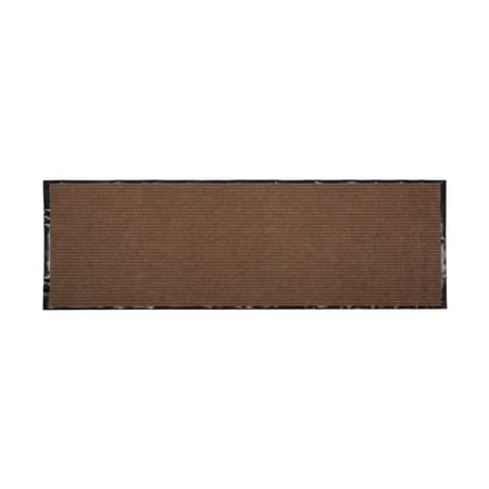 Contemporary Home Living 22" x 60" Brown Ribbed Walk Off Rectangular Runner