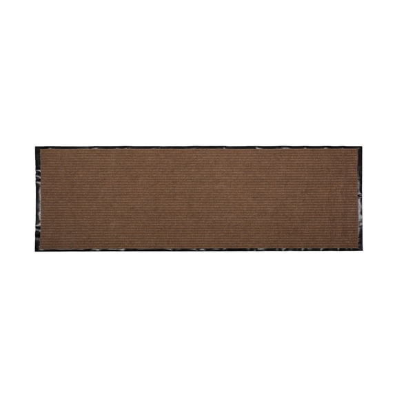 DII 22x60" Modern Plastic Ribbed Walk Off Utility Runner in Brown