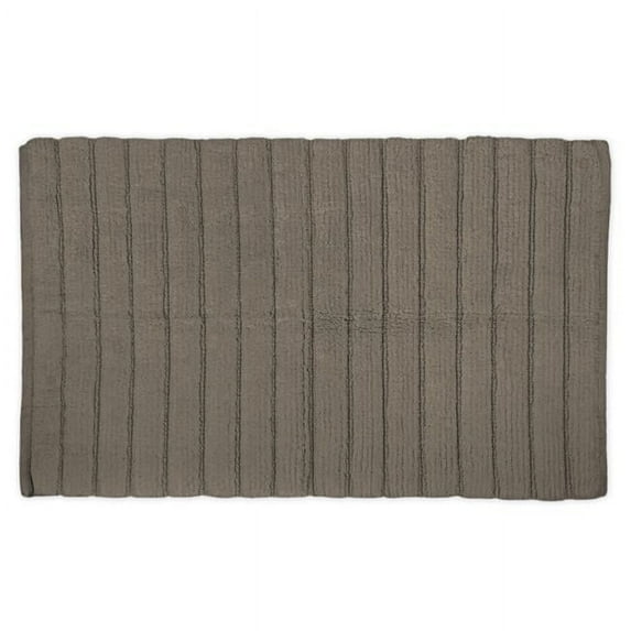 DII 24x17" Modern Cotton Ultra Soft Ribbed Chunky Bath Rug in Cool Gray