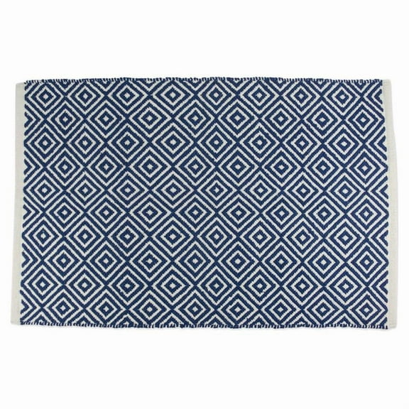 DII 24x36" Modern Cotton Perfect Diamond Rug in Nautical Blue