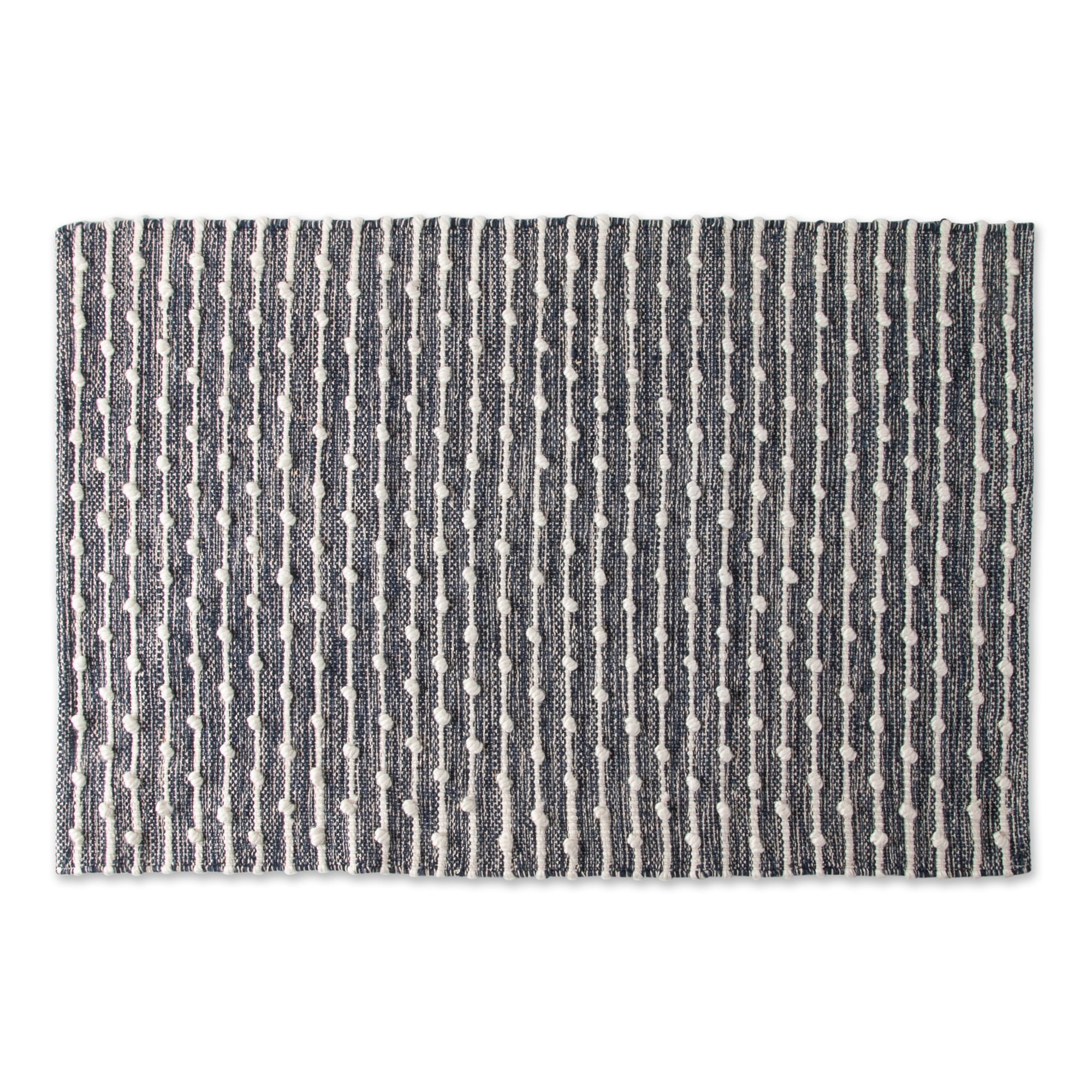 Looped Throw Rugs Contemporary Home Living 2' x 3' Vertical Striped Cotton Loop Area ...