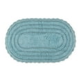 thumbnail image 1 of DII 34x21" Oval Modern Cotton Large Crochet Bath Mat in Cameo Blue, 1 of 3
