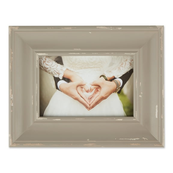DII Distressed Wooden Picture Frame Collection Rustic Farmhouse Inspired, 4x6", Antique Stone