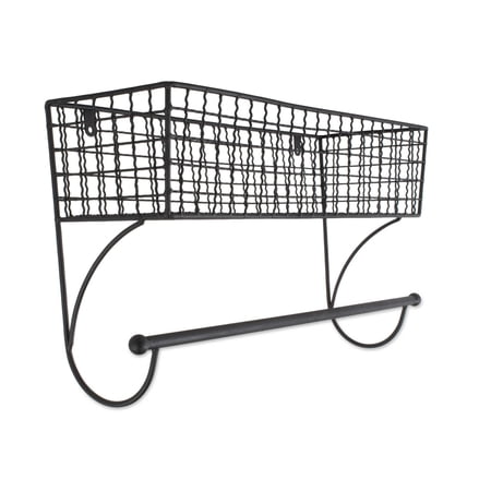 DII Rustic Farmhouse Bathroom Decor, Metal Storage, Large Towel Bar, Black