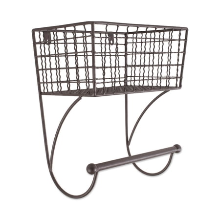 DII Rustic Farmhouse Bathroom Decor, Metal Storage, Small Towel Bar, Rustic