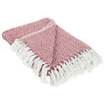 thumbnail image 1 of Contemporary Home Living 60" Red and White Rectangular Woven Cotton Throw, 1 of 3