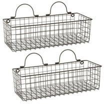 DII Farmhouse Vintage Décor, Wire Wall Basket, Medium, Bronze, 2 Piece