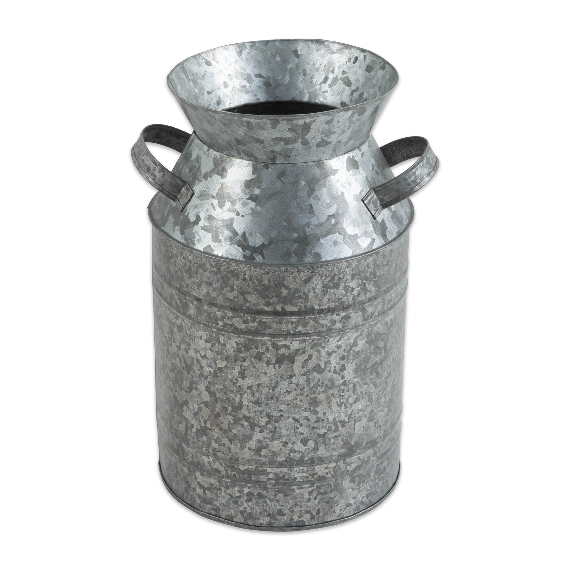 DII 6.75" Modern Style Galvanized Metal Milk Can in Silver Finish