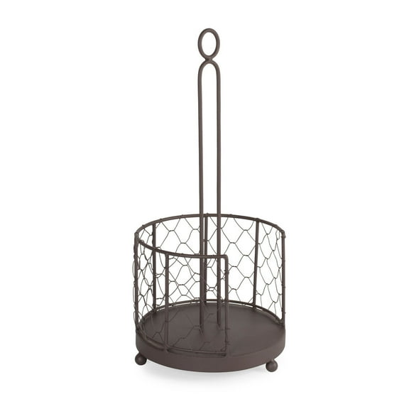 DII Metal Kitchen Storage Collection Farmhouse Stand Chicken Wire Paper Towel Holder, Rustic Bronze