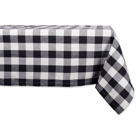 DII 60x104" Modern Cotton Buffalo Check Tablecloth in Black and White