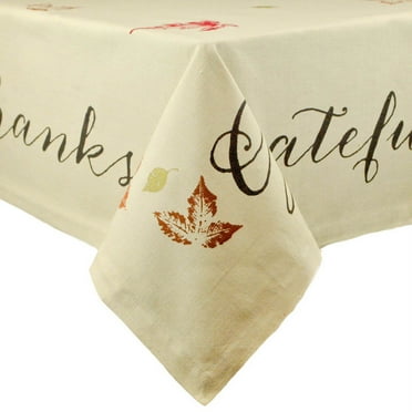 DII 60x104" Modern Cotton Rustic Leaves Print Tablecloth in Multi-Color
