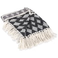 thumbnail image 1 of Contemporary Home Living 60" Black and Gray Rectangular Cotton Throw, 1 of 3