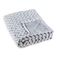 thumbnail image 1 of Blue and White Chevron Patterned Rectangular Plush Polyester Decorative Throw 50" x 60", 1 of 3