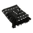 thumbnail image 1 of Contemporary Home Living Black and White Striped Rectangular Woven Loop Cotton Decorative Throw 50", 1 of 3
