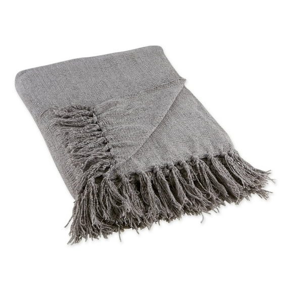 Soft Gray Chenille Throw