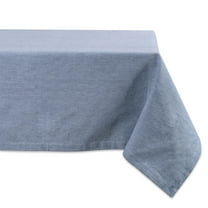 DII 60x84" Modern Style Cotton Solid Chambray Tablecloth in Blue