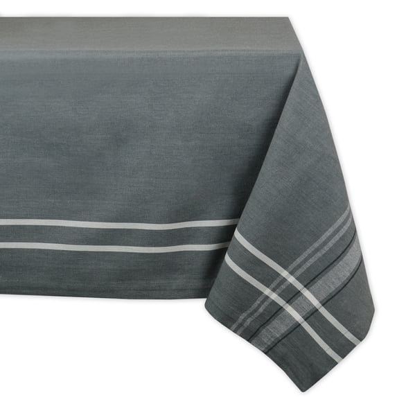 DII 70" Round Modern 100 Percent Cotton French Tablecloth in Chambray Gray