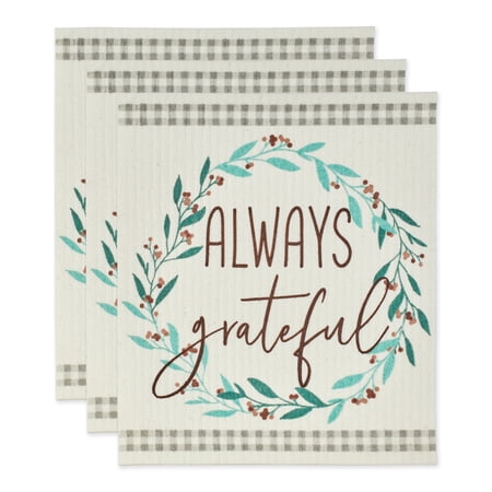 Always Grateful Kitchen Eco-Friendly Swedish Dishtowels - 7.75" - Set of 3