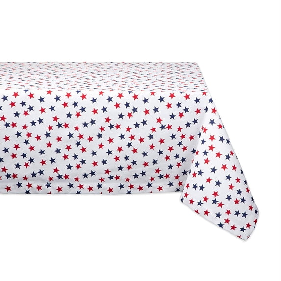 DII Americana Stars Printed Kitchen Tablecloth, 84" x 60", 100% Cotton