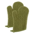 thumbnail image 1 of DII Antique Green Terry Cotton Oven Mitt (Set of 2), 1 of 3