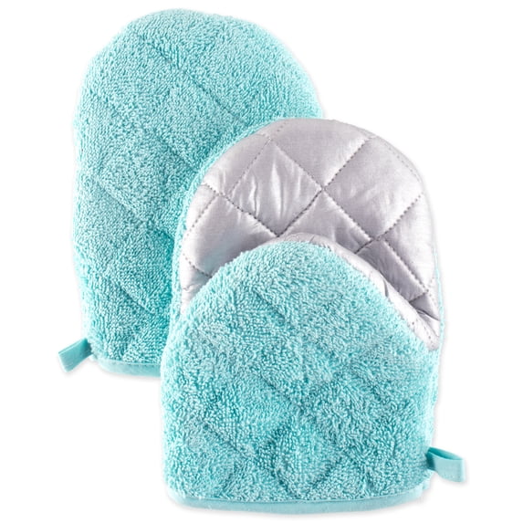 DII Aqua Short Oven Mitt (Set of 2)